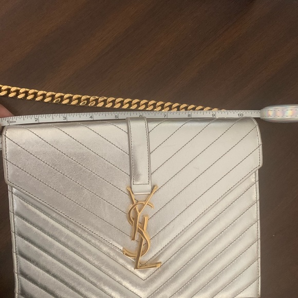 “SOLD” YSL Envelope Chain Bag Gold & Silver - Picture 14 of 15